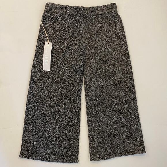 Lumiere Womens Charcoal Pull On Elastic Waist Wide Leg Knit Crop Pant Medium NWT - Picture 1 of 5